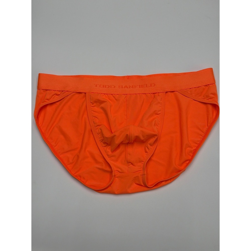 Todd Sanfield Men's‎ Briefs Underwear Orange Elastic Waistband Small